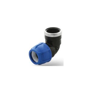 Enlace Codo Rosca Hembra 32 x 1” HDPE PN16,  Poelsan