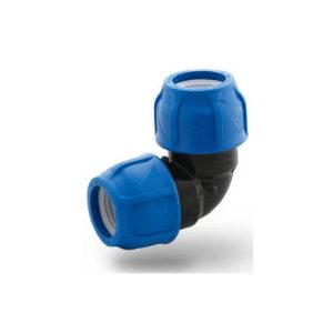 ENLACE CODO 110 x 110 PARA RIEGO MANGUERA 4" HDPE PN16, POELSAN