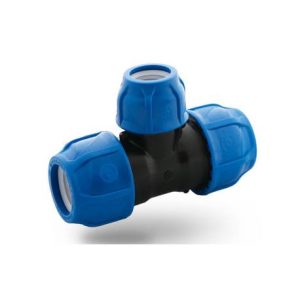 Enlace Te Reducido 110 x 63 x 110 para Riego Mangueras  4" Reducion 2" HDPE PN16, Poelsan