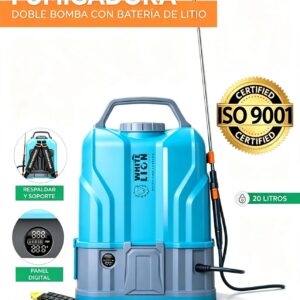 FUMIGADORA DOBLE BOMBA CON BATERÍA DE LITIO 20LT